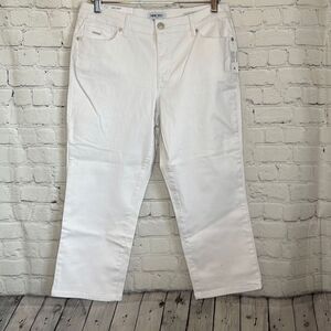 Nine West Christie White Capri Stretch Twill Relaxed Fit Size 10‎ NEW